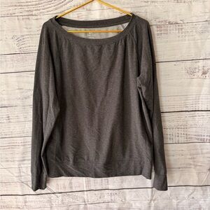 Nike Womens Sweatshirt Gray Size Large Swoosh Long Sleeve Cotton Blend